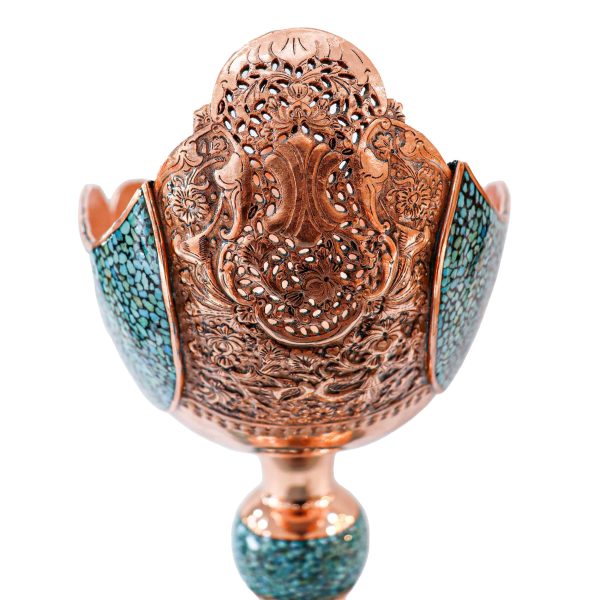 کشکول فیروزه کوبی مدل شبکه بری و قلم زنی سوپر کد 42p40 - Image 2