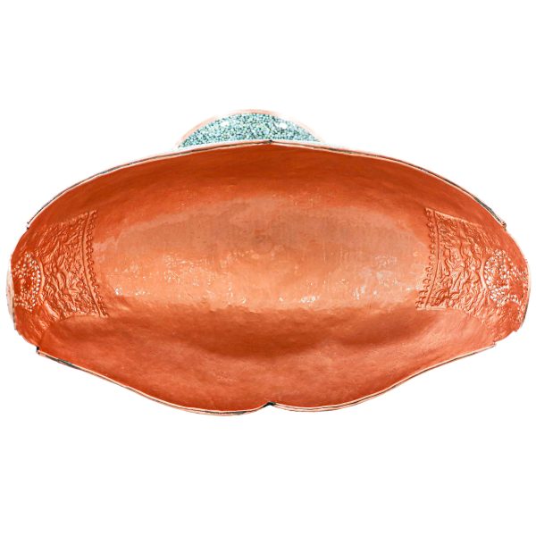 کشکول فیروزه کوبی مدل شبکه بری و قلم زنی سوپر کد 42p40 - Image 4